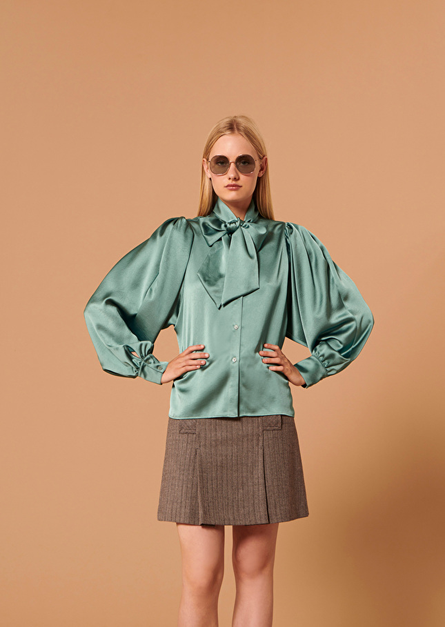 Chemise Candyableue en satin fluide
