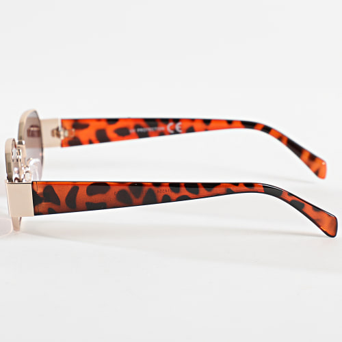 Lunettes De Soleil Doré Marron Fauve Dégradé