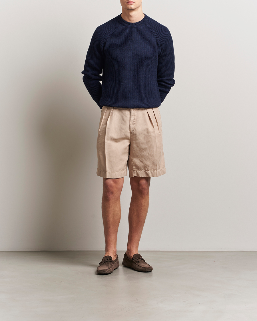Incotex Pleated Chinolino Shorts Beige