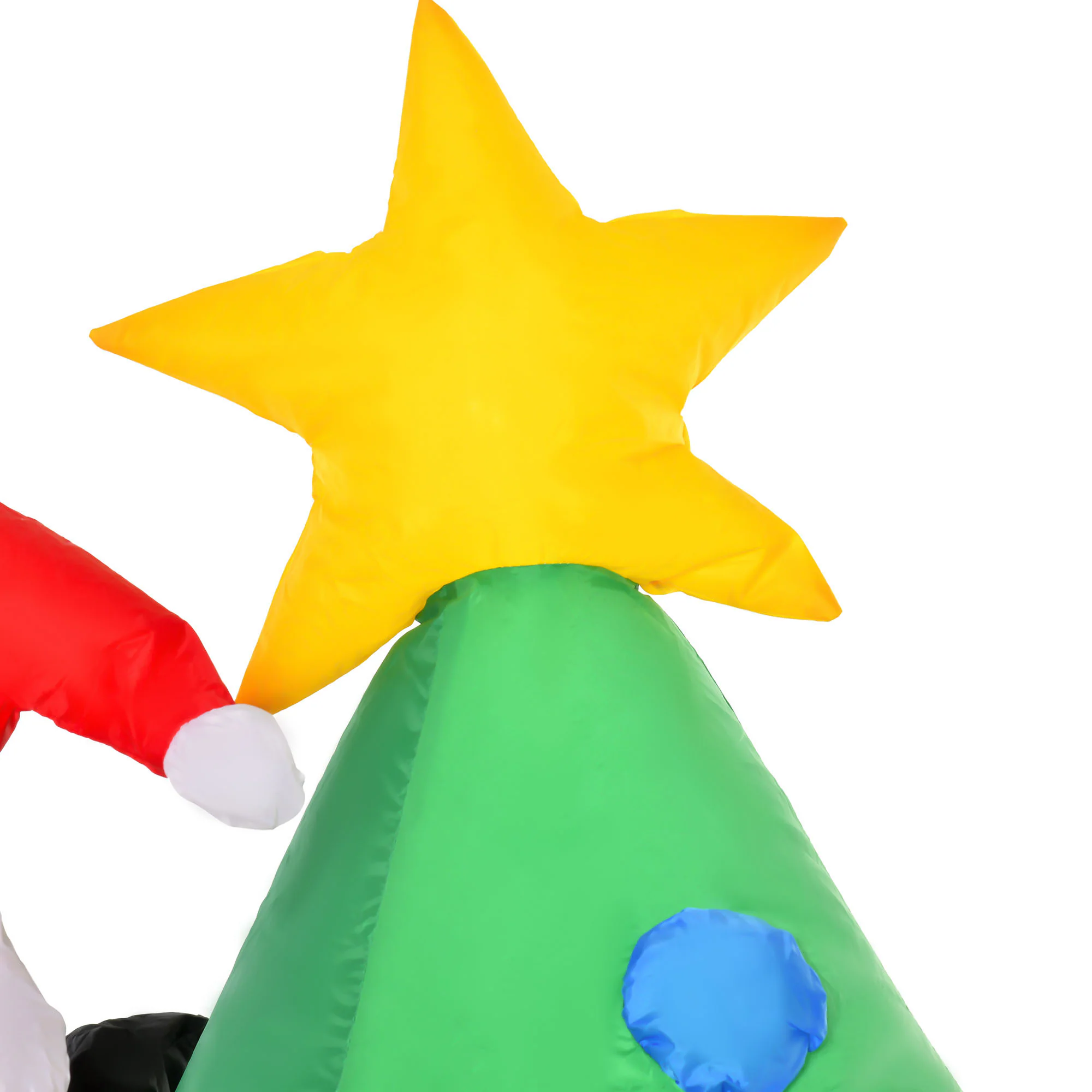 HOMCOM Weihnachtsdeko Weihnachtliche Dekoration, LED-Lichter, Automatisches Aufblasen Grün 123 x 85 x 180 cm (BxTxH)