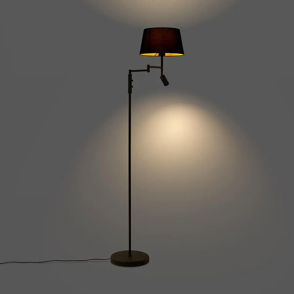 Qazqa vloerlampen ladas zwart e27
