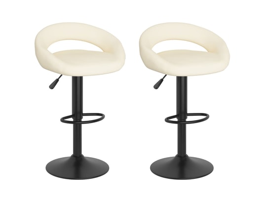VIDAXL - Tabourets de bar 2 pcs crème velours