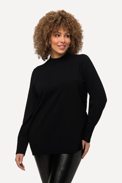 Pullover, Stehkragen, Langarm, Rippbündchen