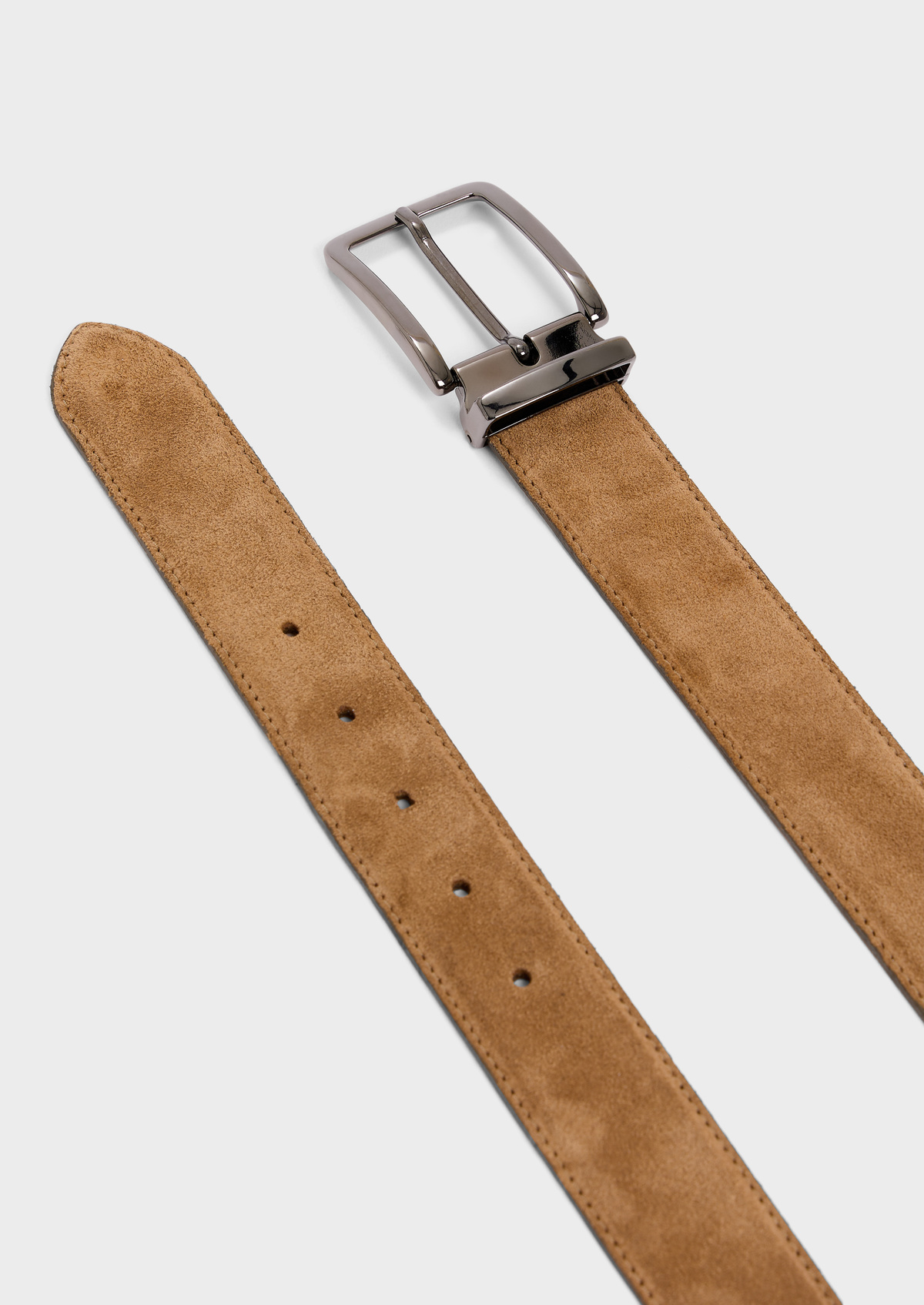 Ceinture ajustable en cuir nubuck taupe