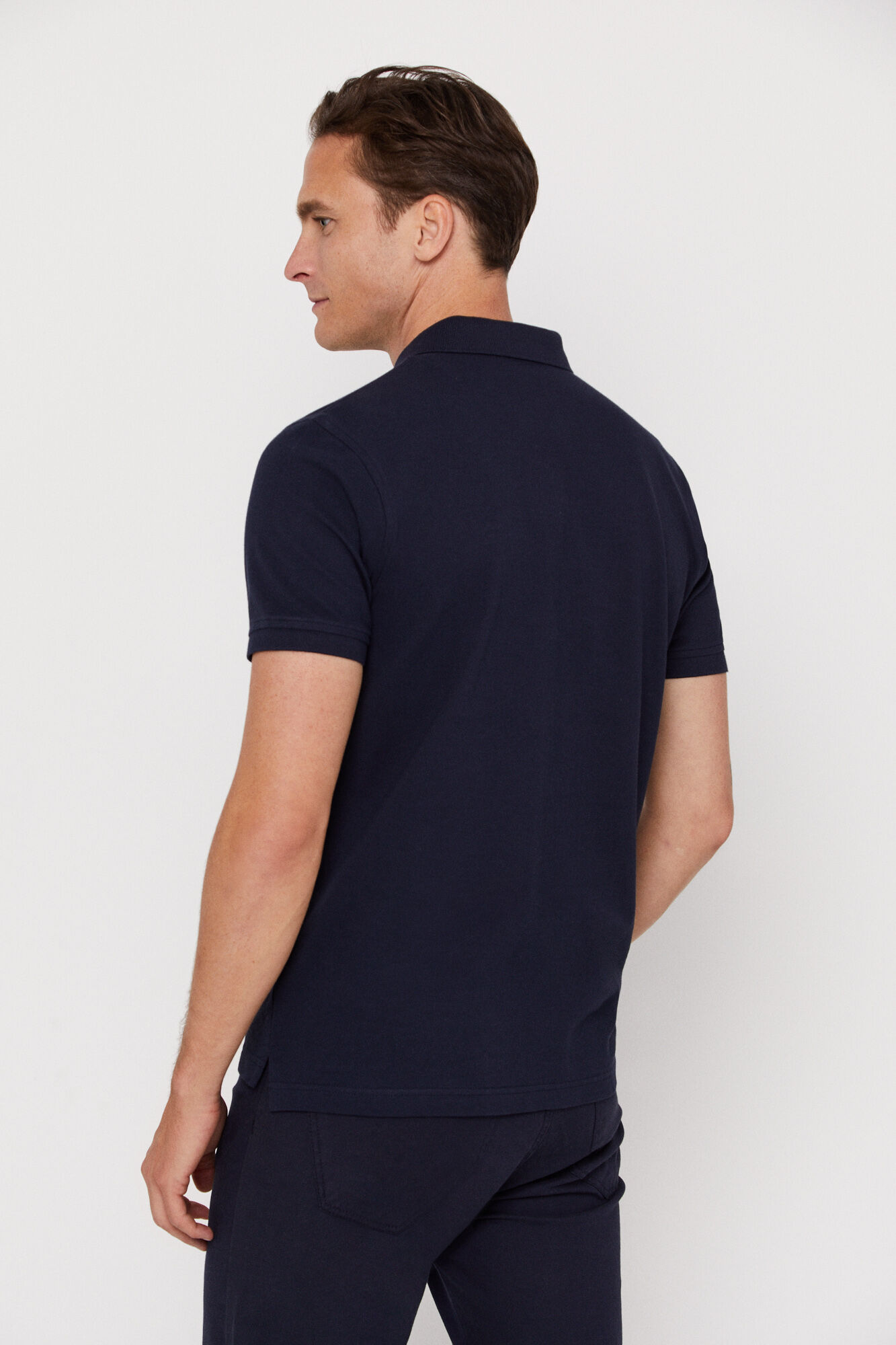Polo piqué com logo - Azul escuro