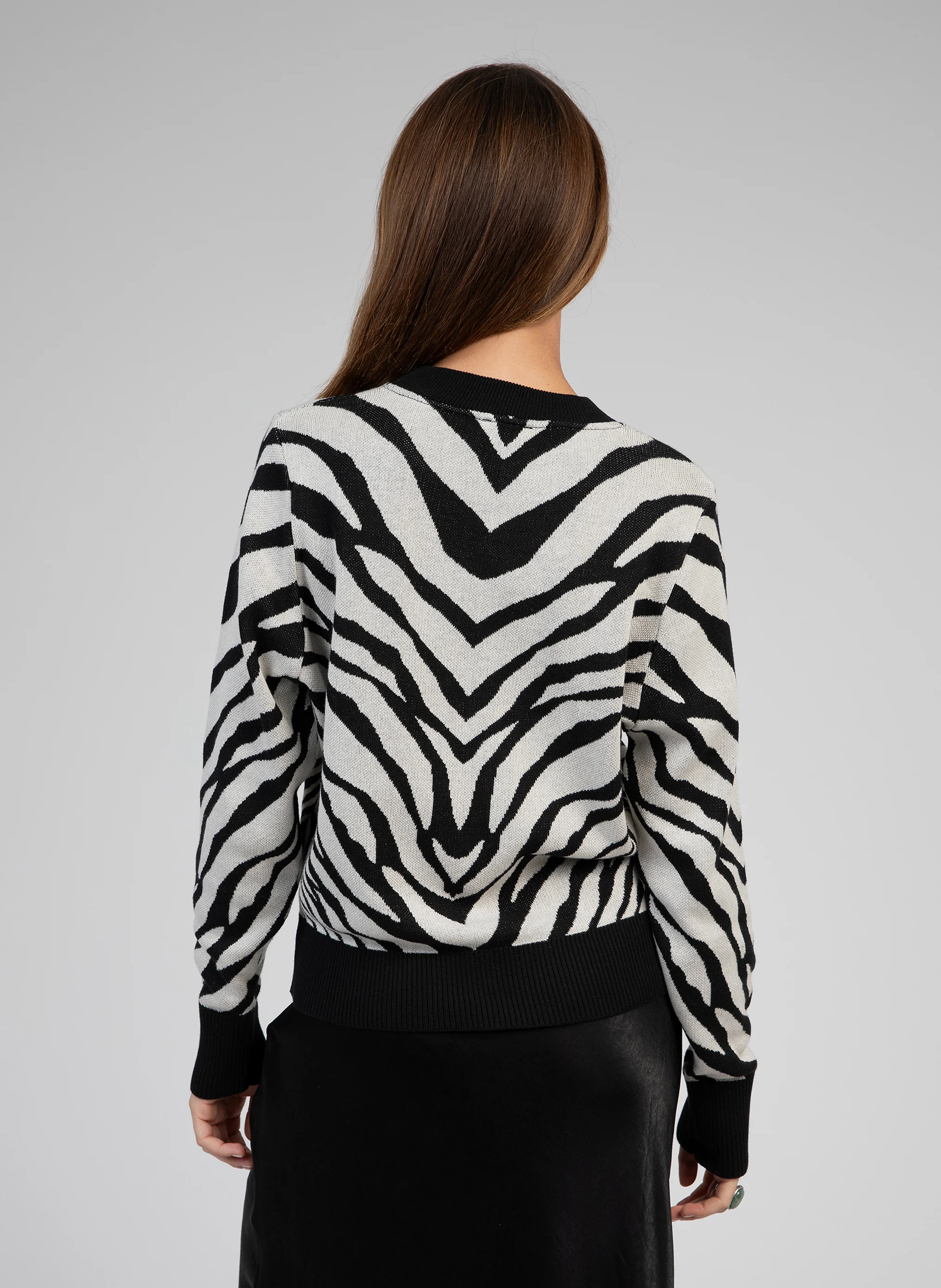 LEZEBRA - Pull col rond en coton mélangé | Noir