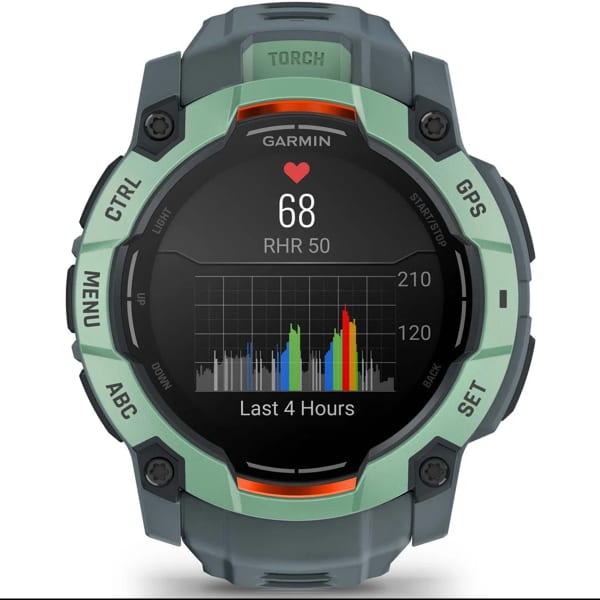 Nouveautés trail GARMIN INSTINCT 3 50 MM AMOLED N EOTROPIC BEZEL W/ TWILIGHT BAND