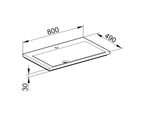KEUCO Royal Reflex badkamermeubelset, BxHxD 80 x 48 x 49 cm, hoogglans witte fronten, 2-delige badkamermeubelset met mineraalgegoten wastafel, 39603210100