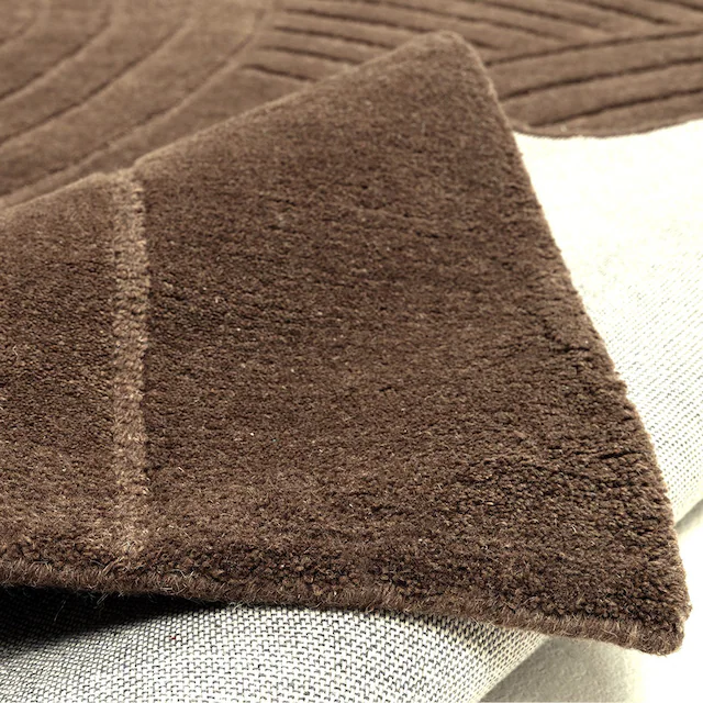 my home Wollteppich »Gabbo Design, Handgefertigt, Teppich,  reine Wolle,« rechteckig 14 mm Höhe Hoch-Tief-Effekt, reine Wolle, Scandi-Look, Naturfaser, Handarbeit