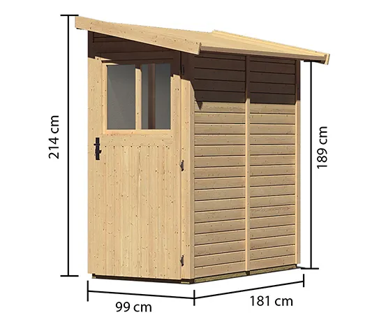 Karibu Anlehn-Gerätehaus, 19 mm (Wandala 1), natur
