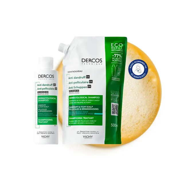 Shampoo Anticaspa Vichy Dercos DS para Cabelos Oleosos 200ml + Refil Ecológico 500ml