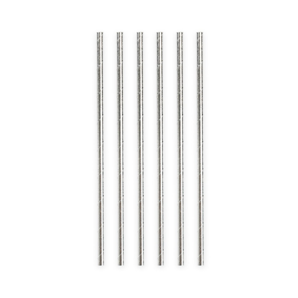 Papieren Zilveren Metallic Rietjes 19,7cm 20st