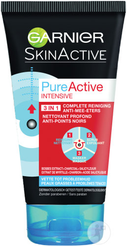 Garnier SkinActive Pure Active Intensive 3en1 Charbon Anti-Points Noirs Incrustes Tube 50ml
