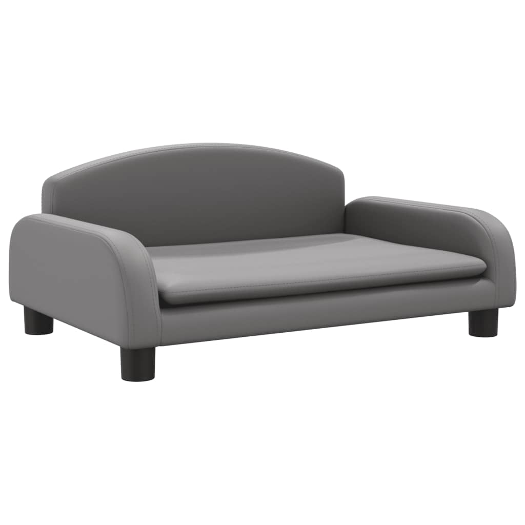 Cama para cães vidaXL em couro sintético, cinza, 50x40x30 cm