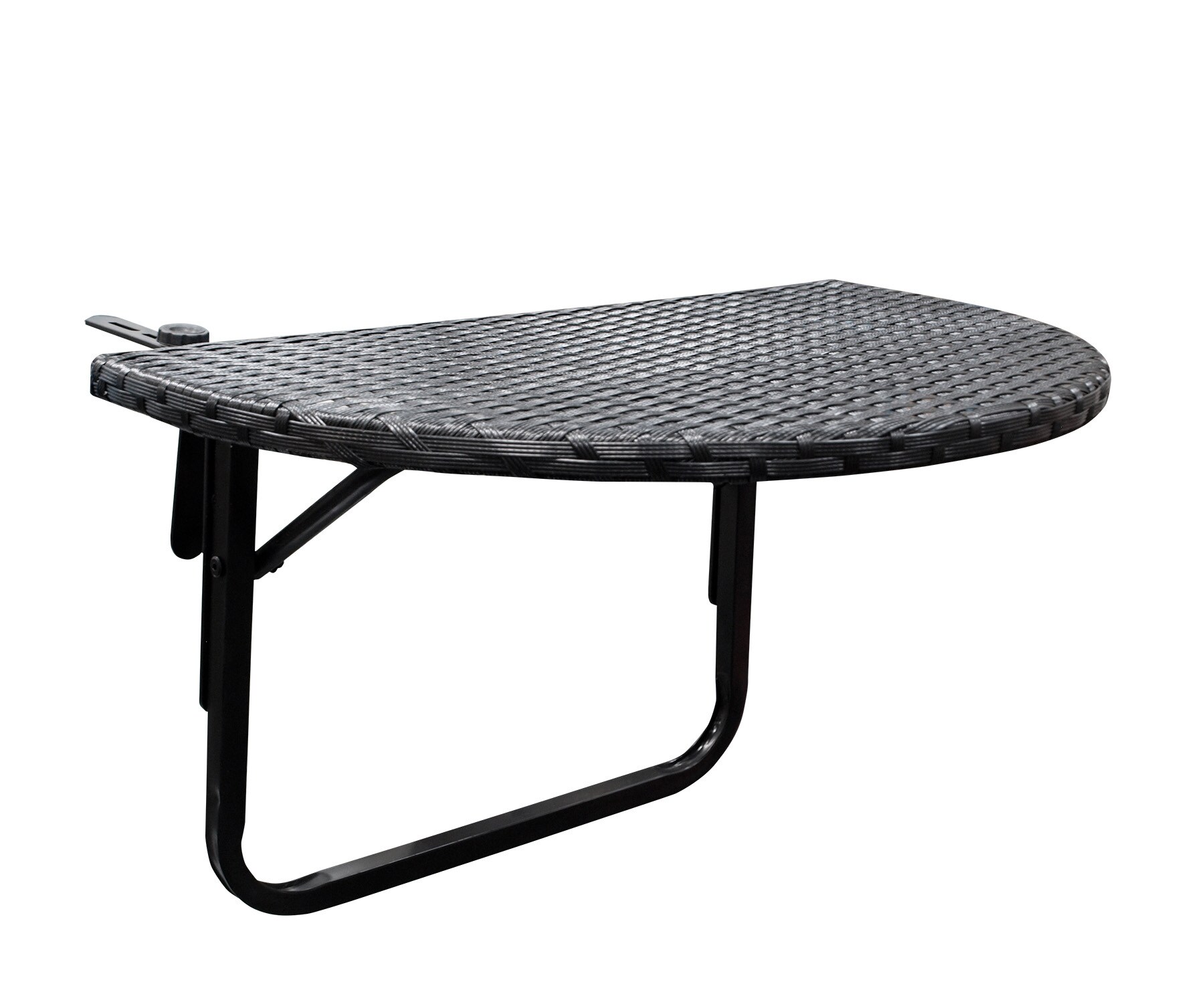 DEGAMO Balkonhängetisch 60x40cm, Metall + Polyrattan schwarz