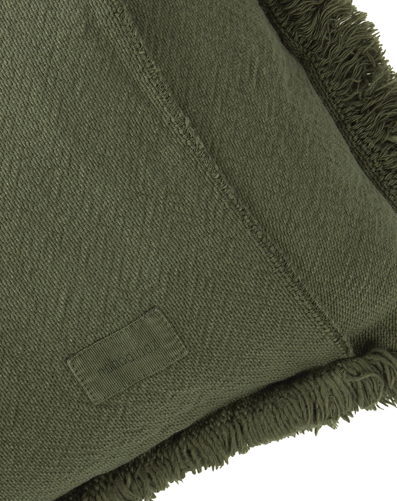 Coussin à franges landscape en coton lavé | Vert