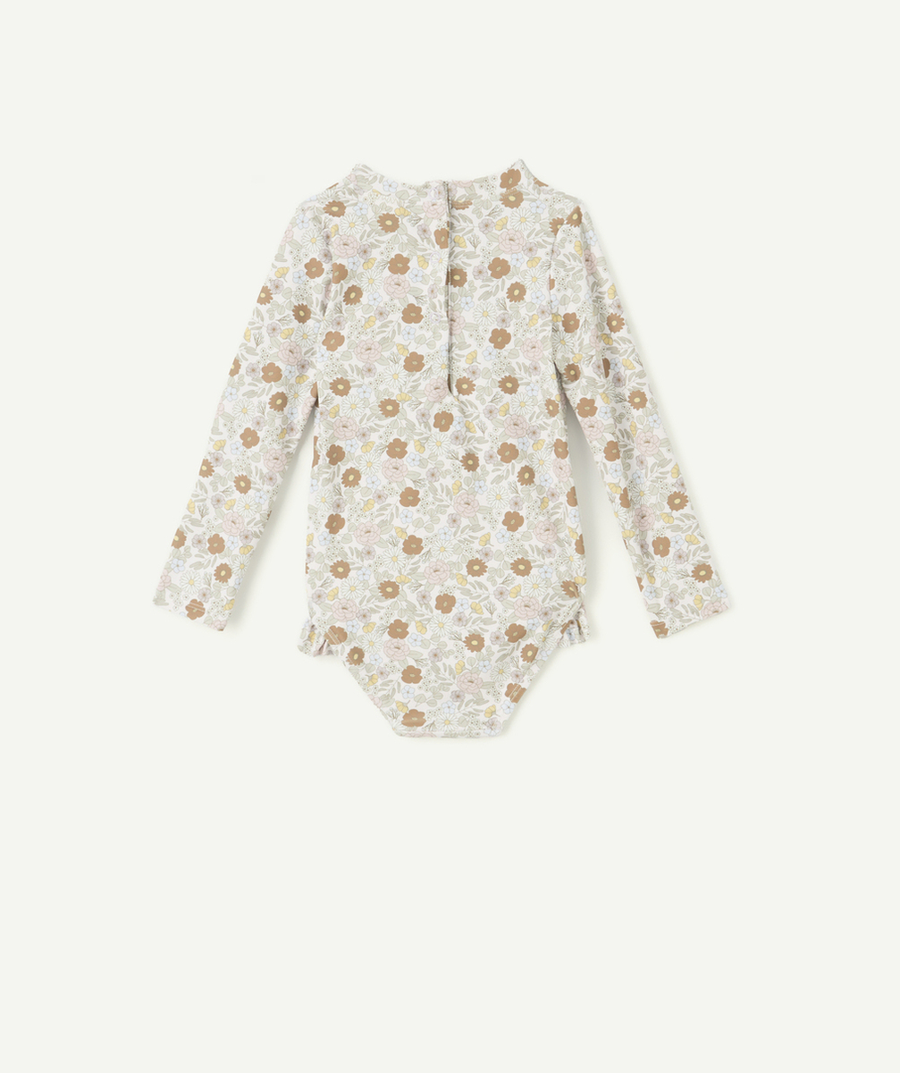 LITTLE DUTCHmaillot de bain 1 pièce bébé fille kaki imprimé à fleurs et volants