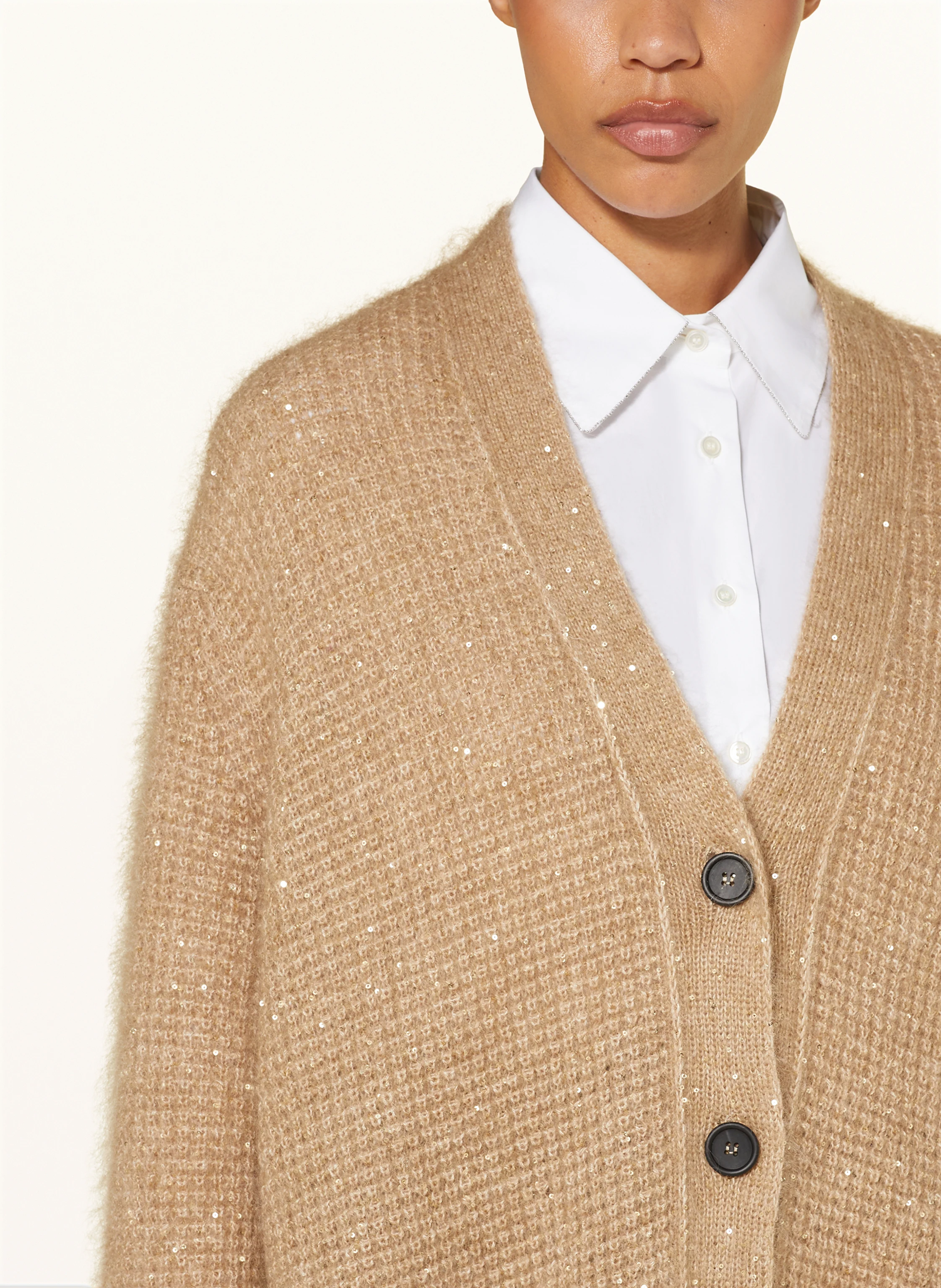 FABIANA FILIPPI Oversized-Strickjacke mit Mohair und Pailletten