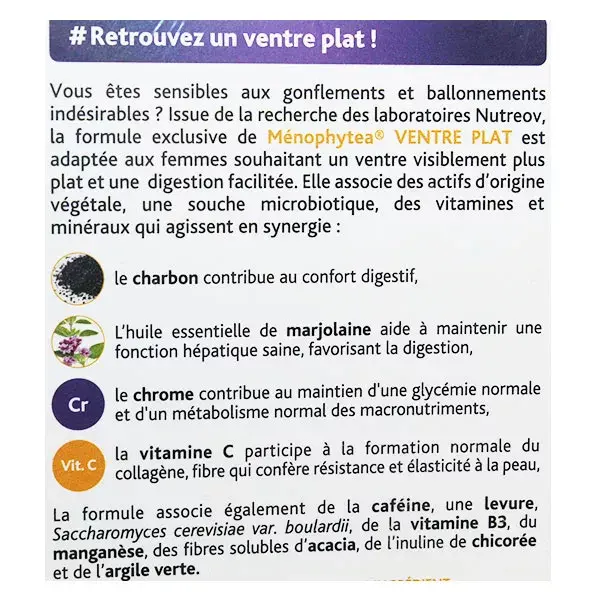 Nutreov Physcience Phytea Ménophytea Silhouette Ventre Plat Formule Renforcée Lot de 2 x 30 gélules