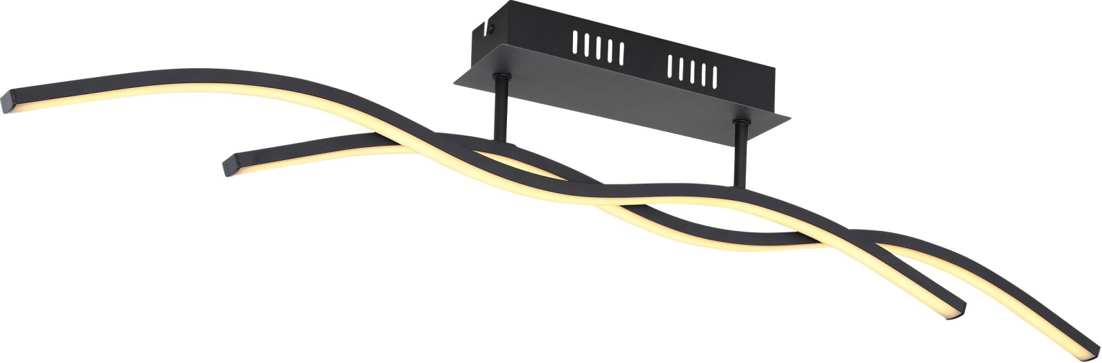 Deckenlampe - schwarz - Metall - 88 cm breit