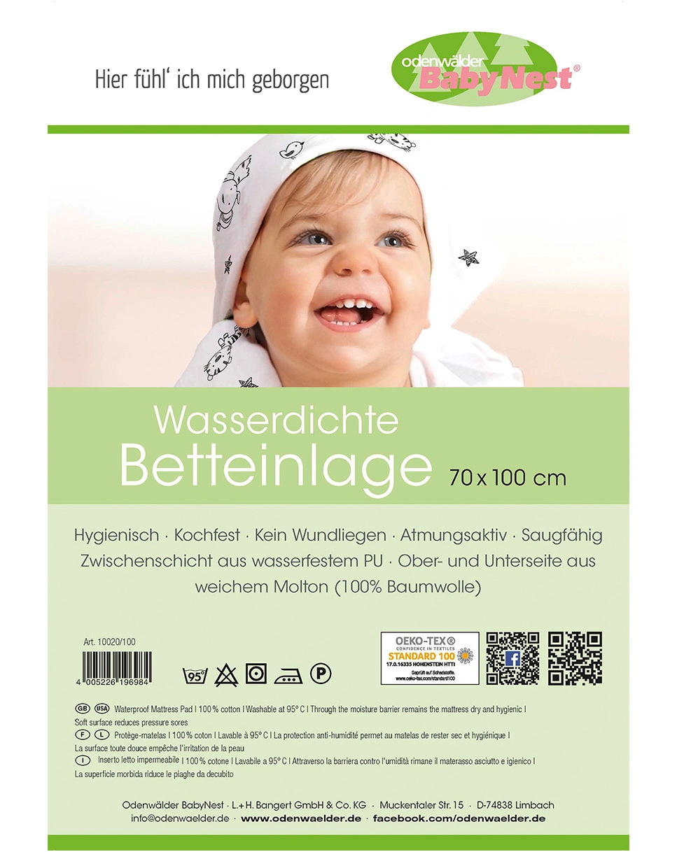 Betteinlage COTTON (70x100) wasserdicht in weiß