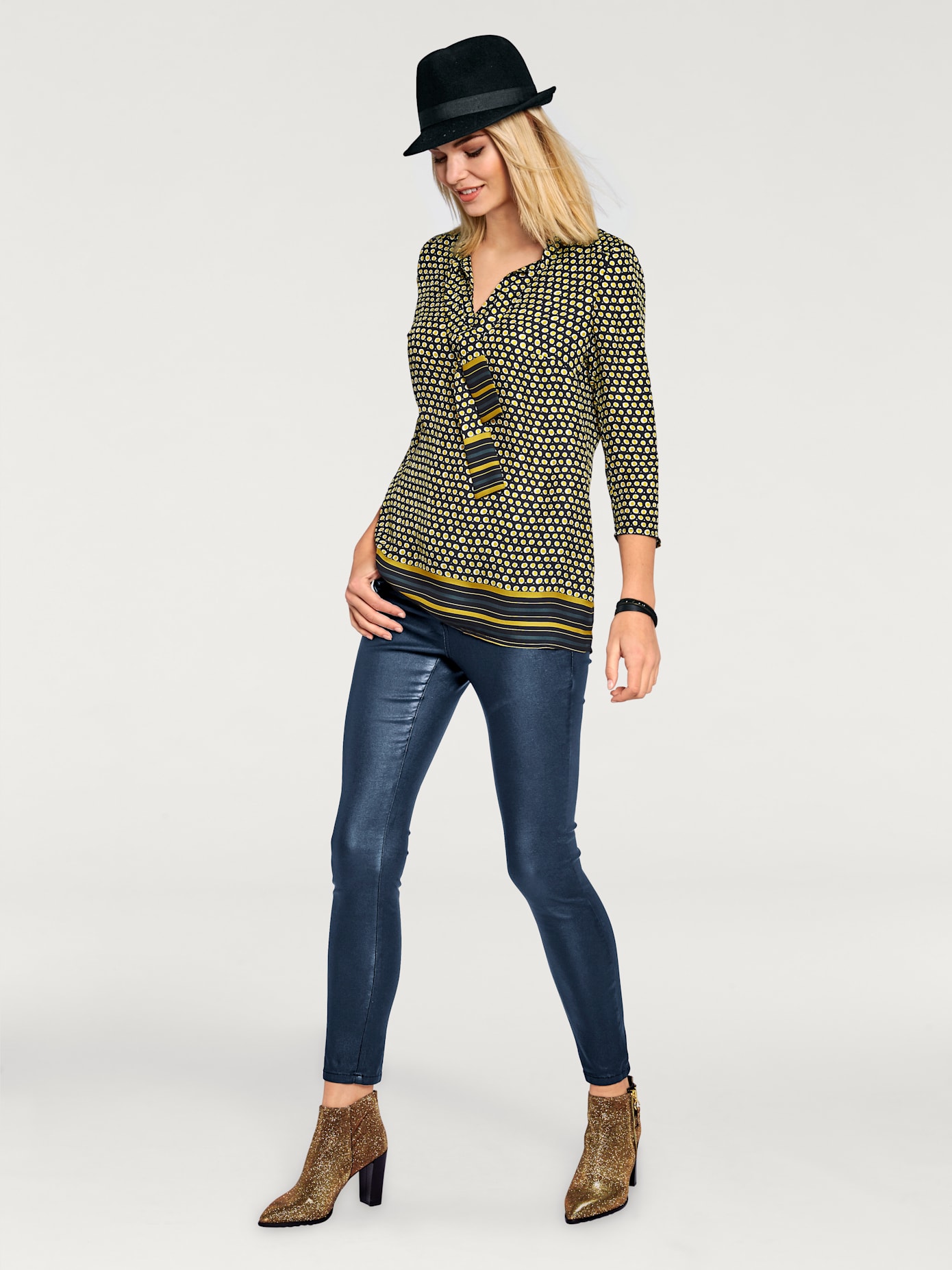 Pantalon effet ventre plat coupe skinny tendance
