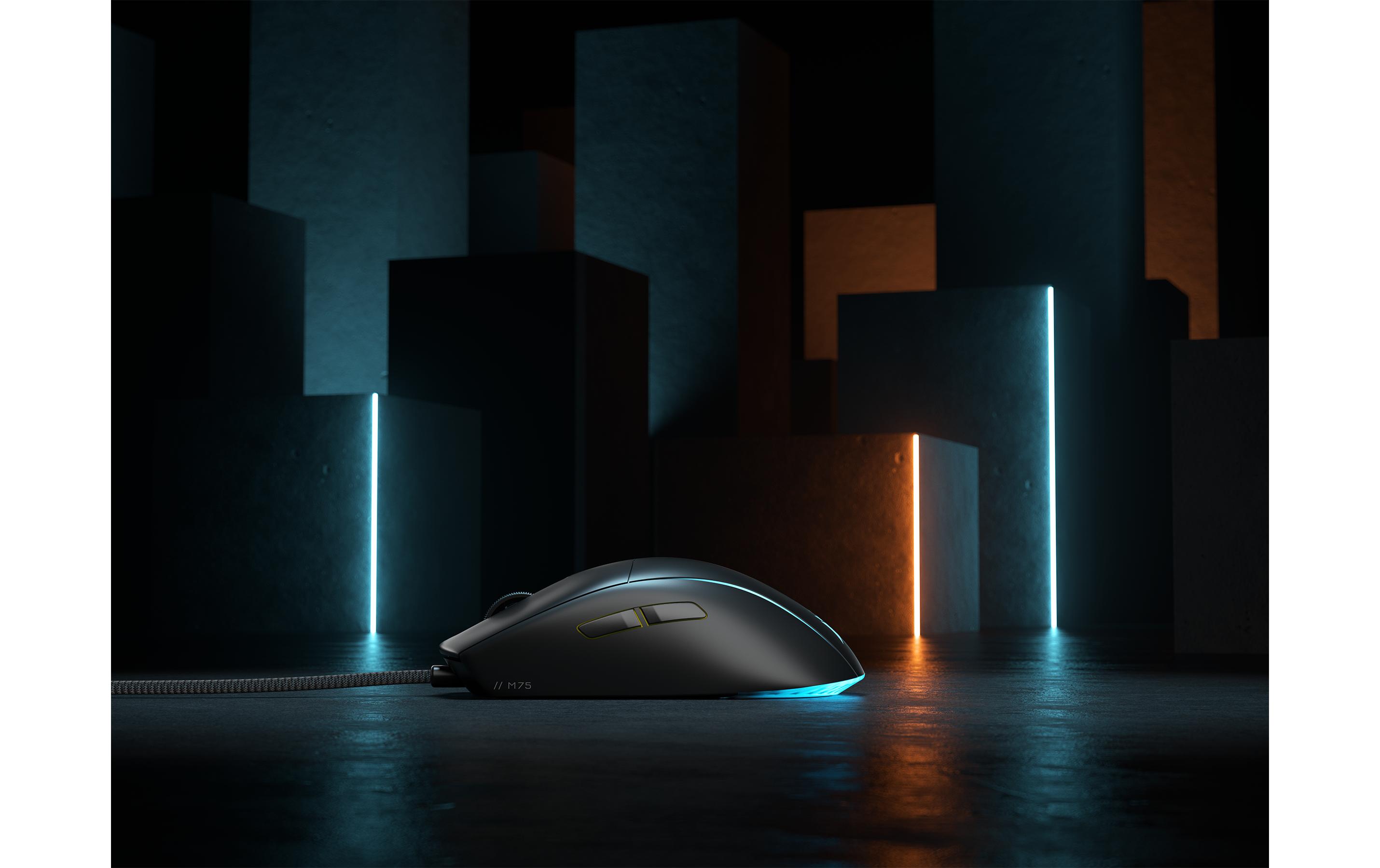 Gaming-Maus M75 SchwarzLeichte RGB-Gaming-Maus mit 26'000 dpi Corsair «Marksman»-Sensor