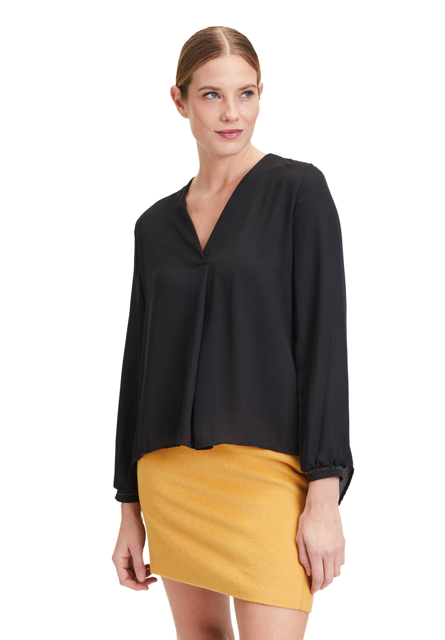 Cartoon| Damen Casual-Bluse mit Rippbündchen