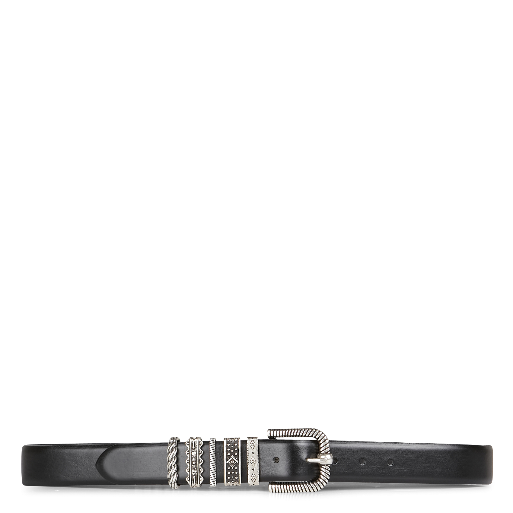 BERKANE - Ceinture multiples passants en cuir | Noir