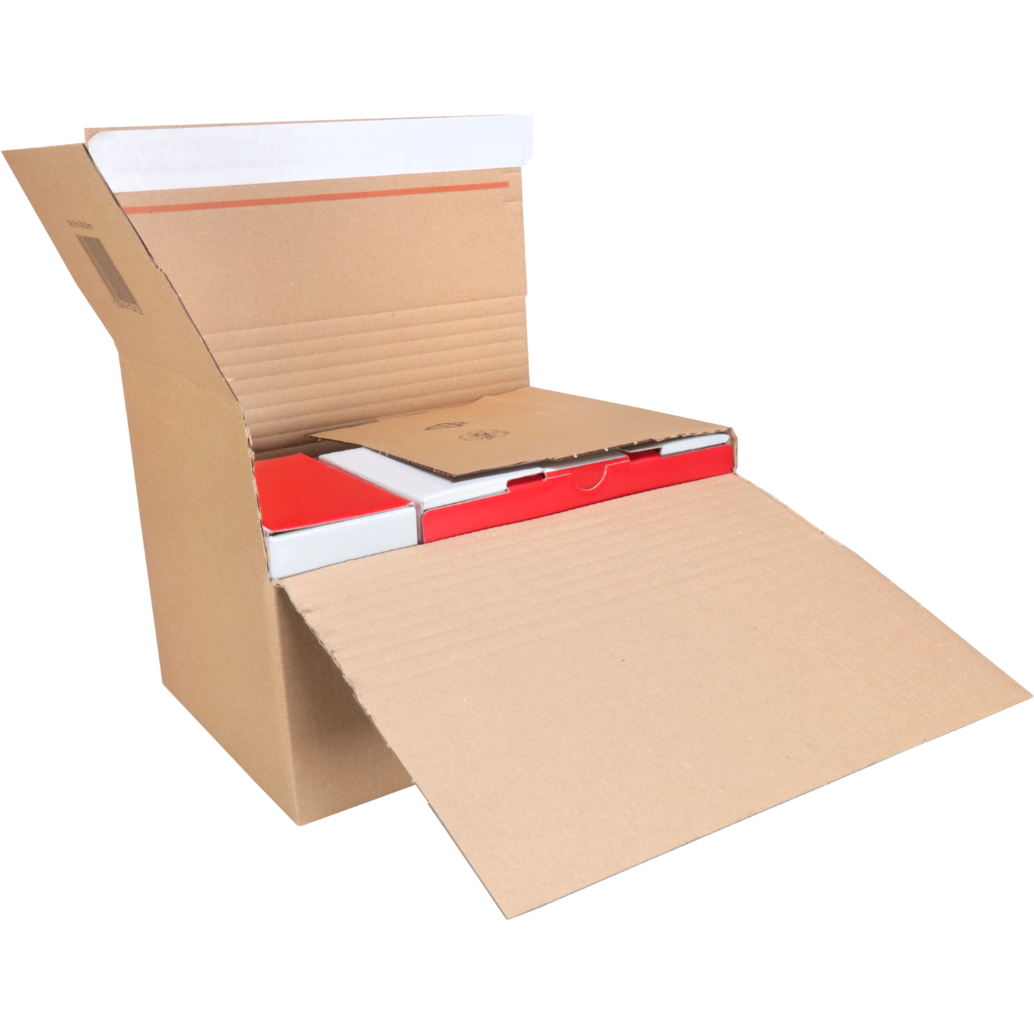 SendProof® Postpakketdoos, A4, golfkarton, 304x216x220mm, hoogte verstelbaar, zelfklevende strip, bruin
