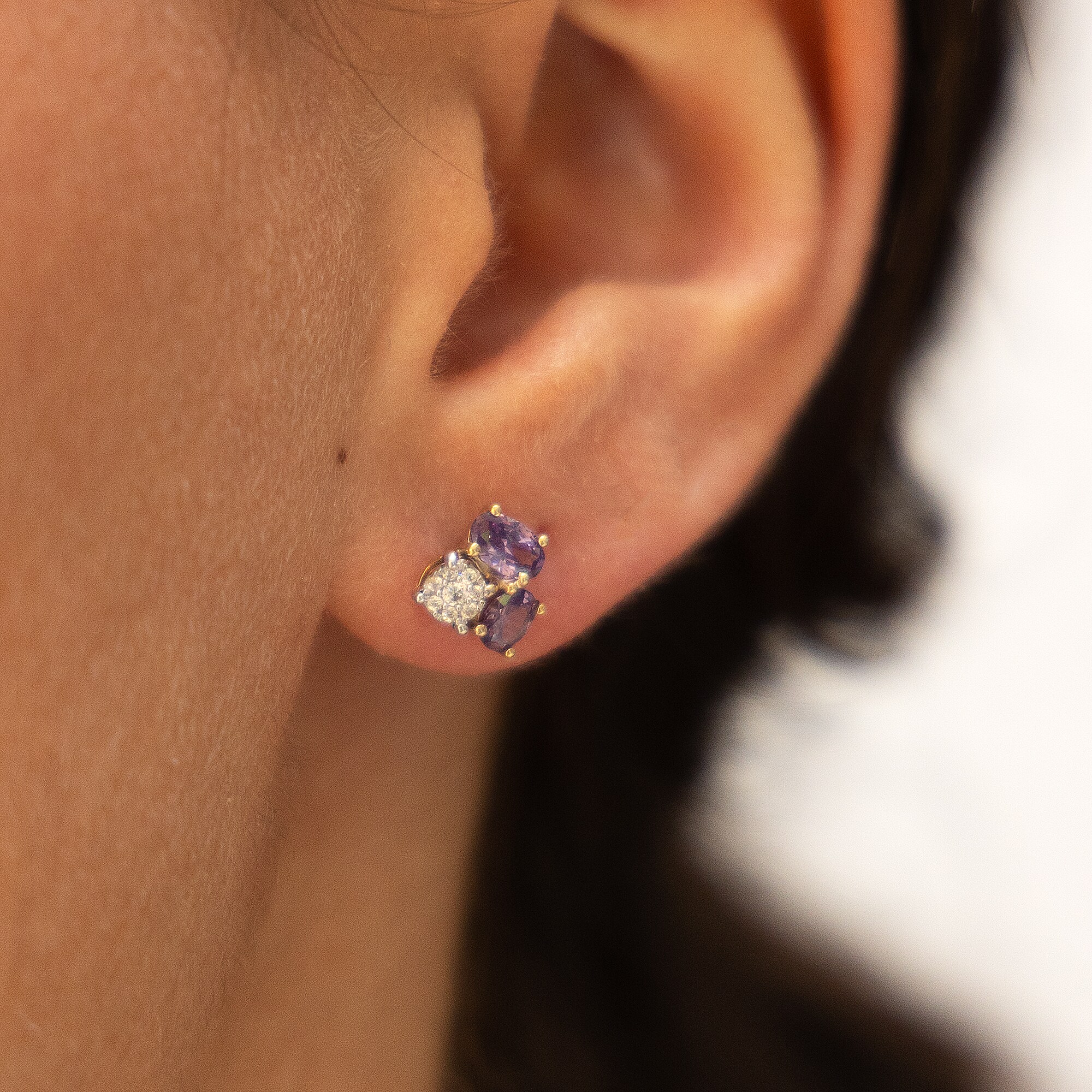 Fascination by Ellen K. Ohrringe Gold 375 Amethyst + Zirkonia