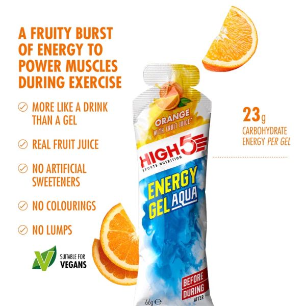 High5 Aqua Orange EnergyGel, 66gr