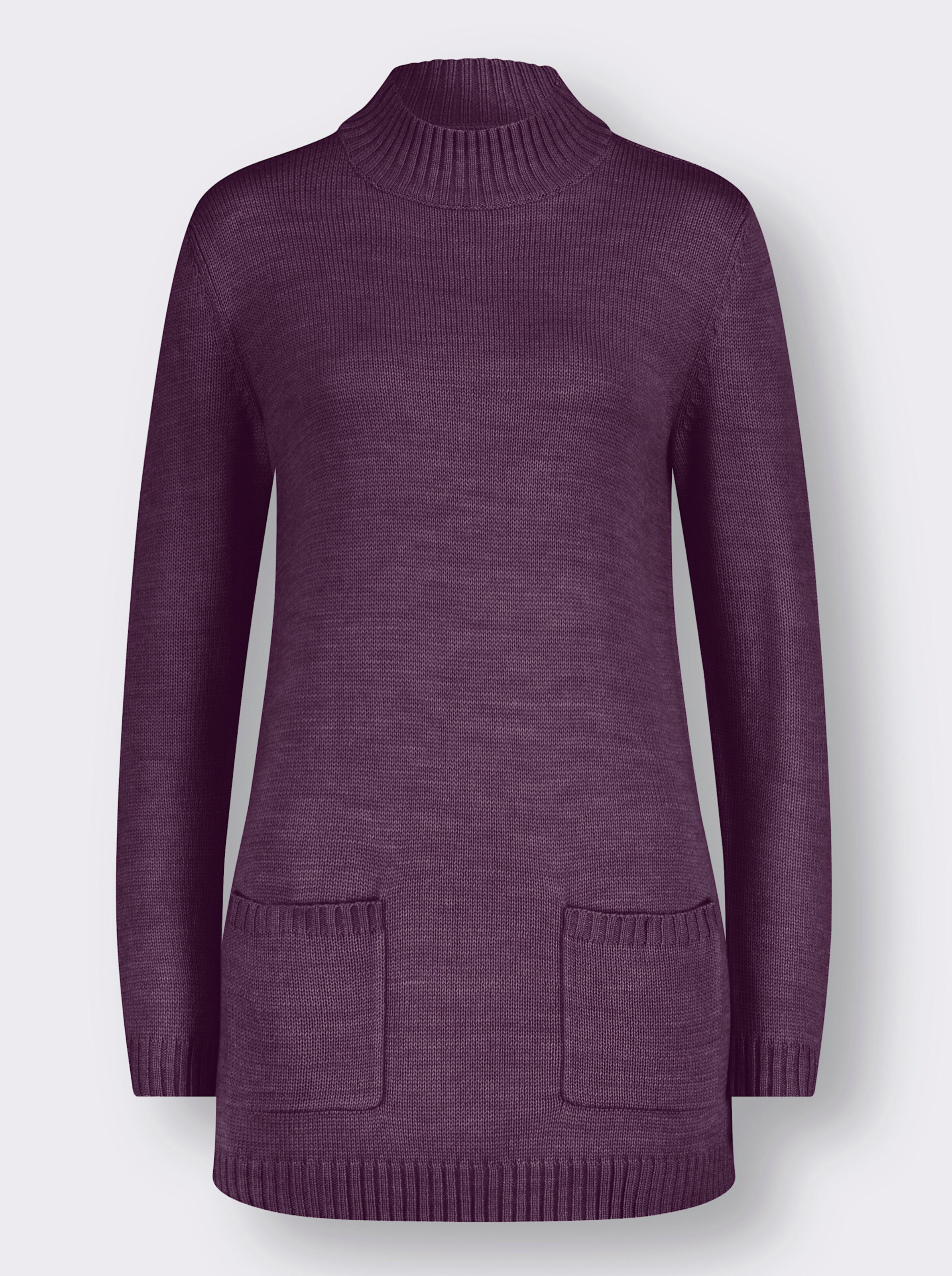 Longpullover mit Stehkragen