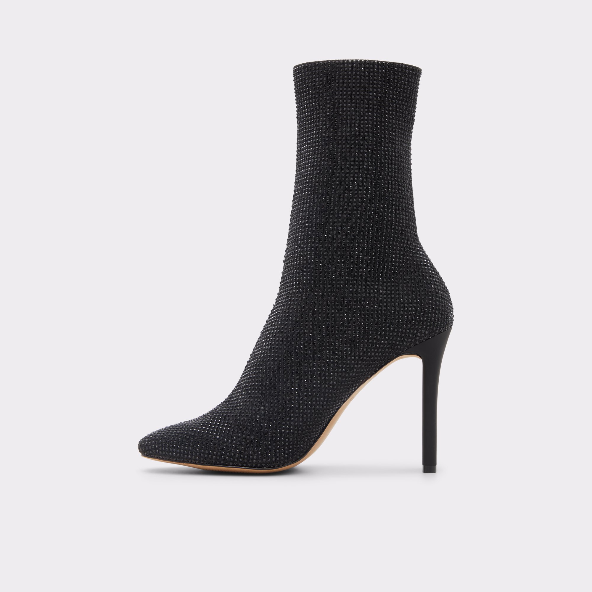 Delylah Black Textile Mixed Material Women Dress boots
