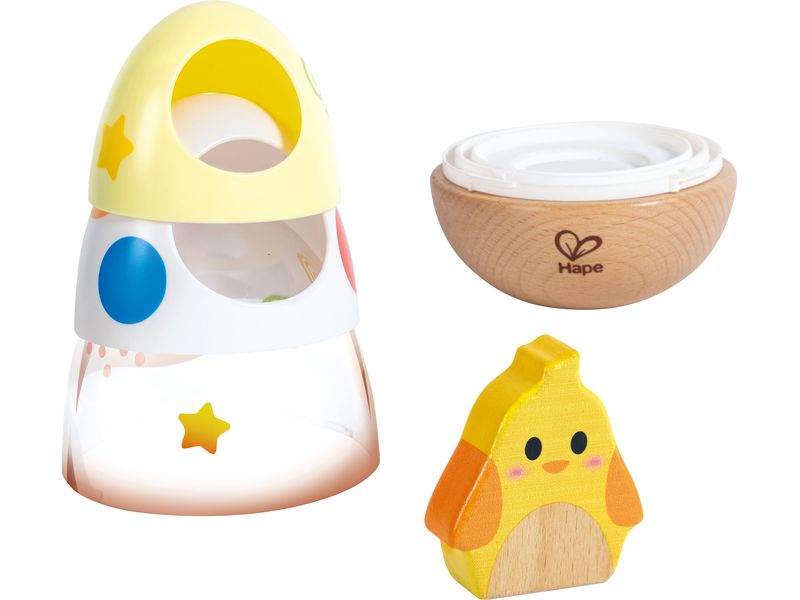 Hape Stehauf-Stapel-Ei Stapelspiel mit drei verschiedenen Eierschalen