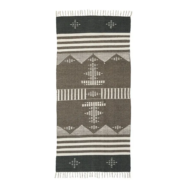 House Doctor Tapis Cros en laine et coton | Vert kaki