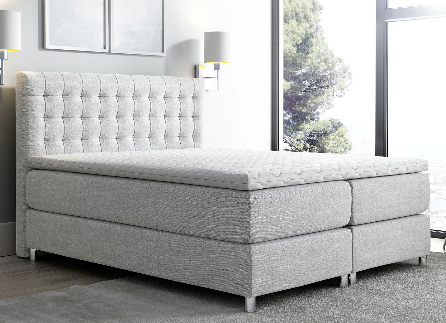 Boxspringbett mit Topper
