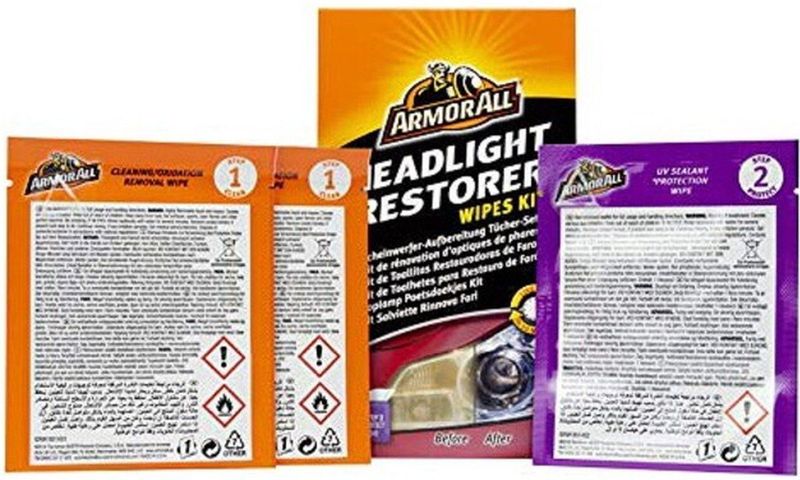 Armor All - Headlight Restorer Wipes Kit - 2 Doekjes - UV-Werende Coating
