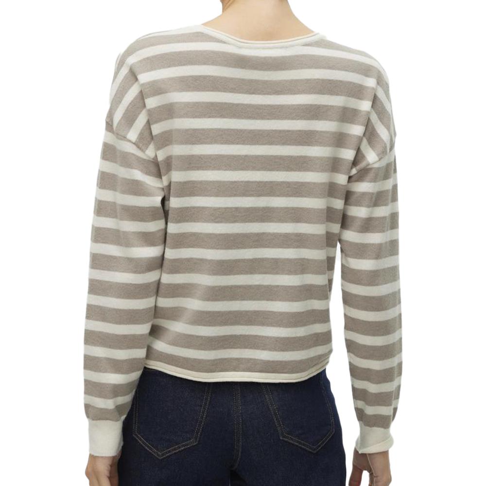 Vero Moda Pull Beige/Blanc Femme Vero Moda Fantastic