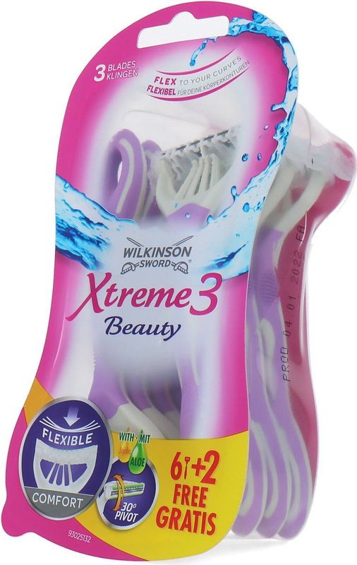 Wilkinson Sword - Xtreme3 Beauty - Comfort - Wegwerpscheermesjes - 8 Stuks