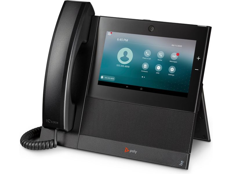 HP Tischtelefon Poly CCX 700 SIP Schwarz Business-Media-Tischtelefon mit Farb-Touchscreen und 4 Mpx Kamera