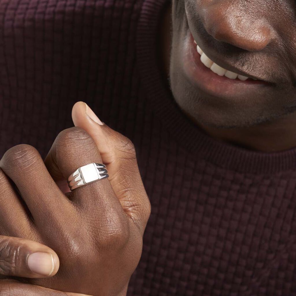 Chevalière Pierrik Argent Blanc