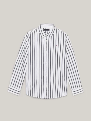 Camisa Regular com Bordado de Bandeira Listrada