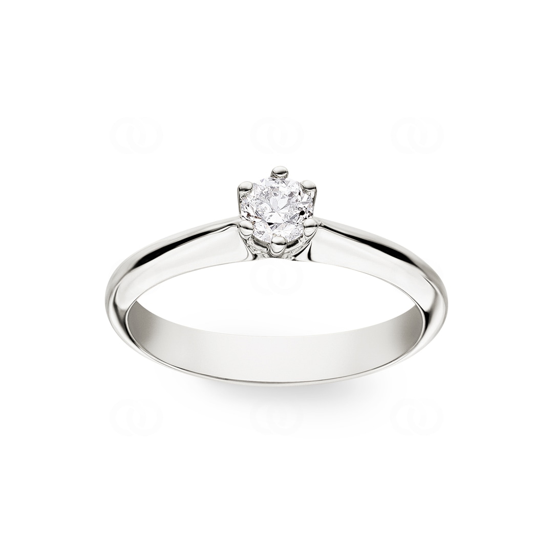 Verlobungsring 750/18 K Weissgold mit Diamant 0.29 ct H/si
