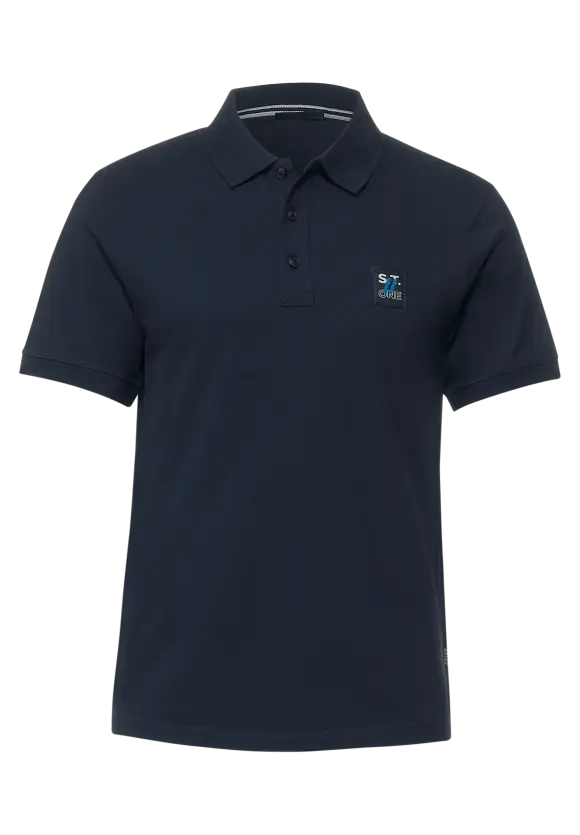 Poloshirt in Piqueé - deep navy blue