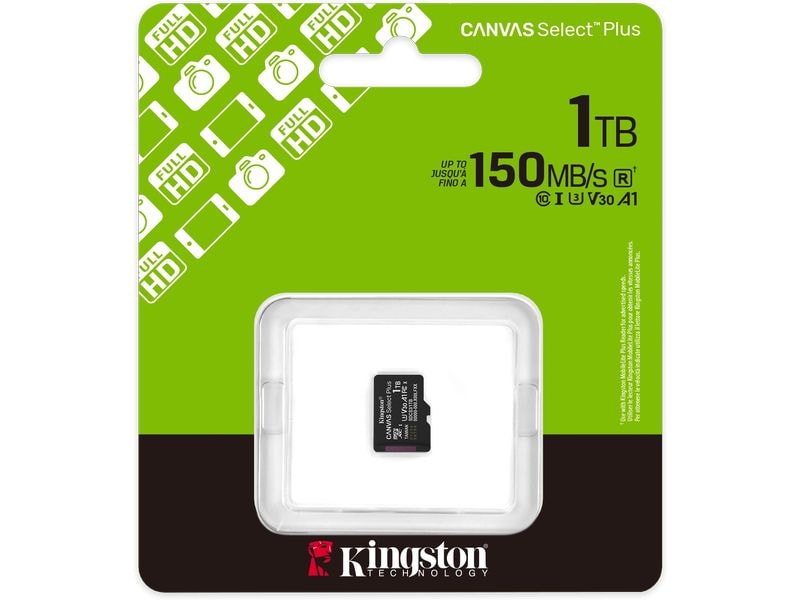 Kingston microSDXC-Karte Canvas Select Plus Gen3 1000 GB Robuste microSDXC-Karte für Full-HD-Aufnahmen