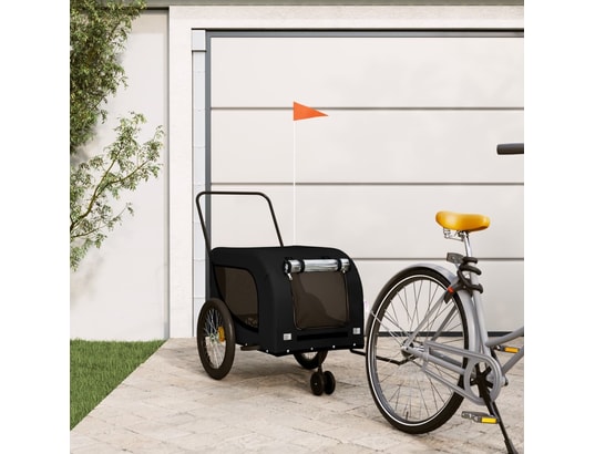 VIDAXL - Remorque de vélo pour chien noir tissu oxford et fer