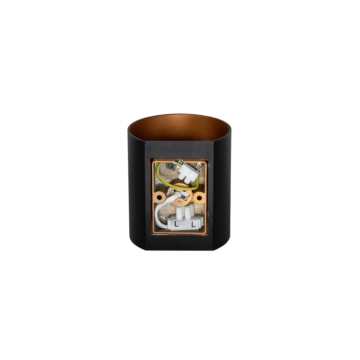 Smart wandlamp zwart met messing incl. Wifi G9 - Sabbio