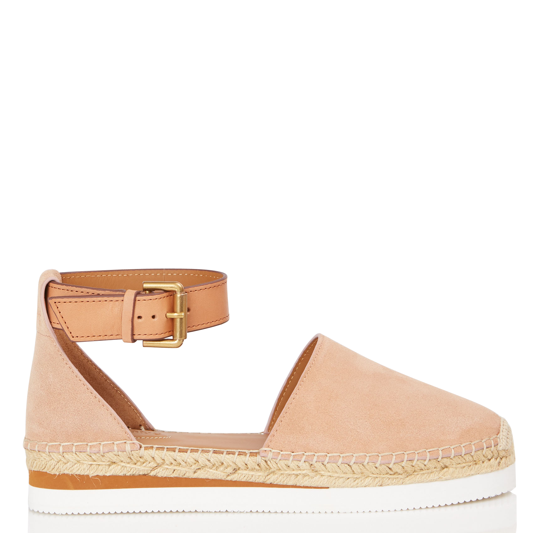 Espadrilles à brides en cuir | Rose
