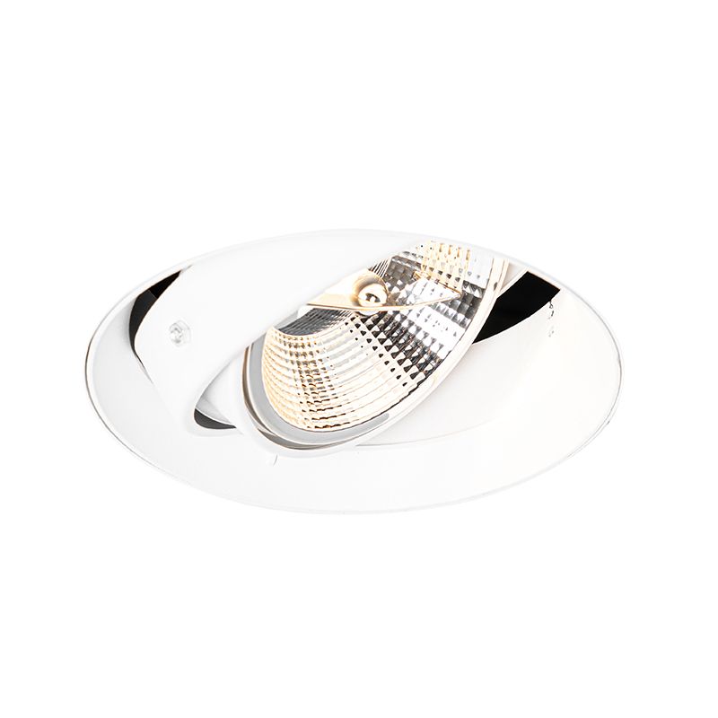 Set van 6 Moderne inbouwspot wit GU10 AR111 rond trimless - Oneon